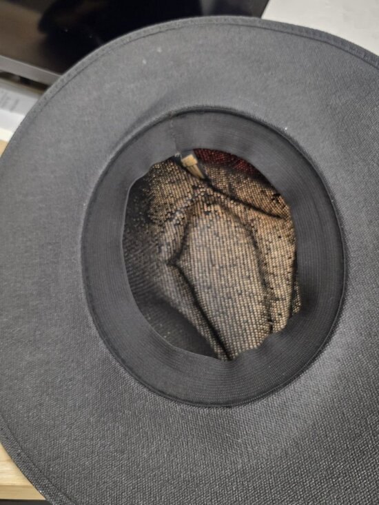 Sunflower Artisan Hat Hand Painted Fedora Floral Bohemian Black Straw SIZE M main image 5
